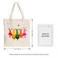 thumbnail image 3 of Stylish Canvas Tote Bag with Vibrant Orange and Pink Splash Design - Perfect for Shopping Travel and Parties, 3 of 4