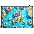 thumbnail image 2 of 8 x 6 ft Summer Banner Pool Party Decorations Swimming Pool Party Party Decorations for Kids Beach Themed Birthday Baby Shower Party Supplies for Summer Holiday Indoor Outdoor, 2 of 5
