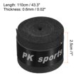 thumbnail image 3 of Unique Bargains 43.3' Round Groove Non-Slip PU Tennis Racket Overgrip Tape Wraps Black 12 Pack, 3 of 6