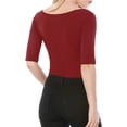 thumbnail image 7 of MODA NOVA Juniors Half Sleeves Scoop Neck Fitted Layering Top T-Shirt, 7 of 7