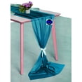 thumbnail image 3 of MDS pack of 10 Wedding 29 x 170 inches Sheer chiffon Table Runner for Rustic Boho Wedding Banquet Decor for 14ft Table Runners -Dark teal, 3 of 6