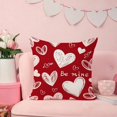 thumbnail image 2 of Valentine''s Day Pillow Covers 18x18 Inch Set of 2 White Hearts Decor Red Throw Pillow Covers Valentine''s Day Cushion Case Decoration for Sofa Couch 54A, 2 of 6