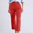 thumbnail image 2 of JIAYUE Women's Pants High Waist Straight Leg Ankle Length Trousers Comfortable Stretchy Slim Fit Cropped Casual Bottoms For Women, 2 of 4