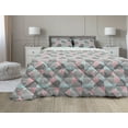 thumbnail image 1 of Geometric Comforter & Sham Bedding Set, Contemporary Themed Illustration in Retro Style Modern Art, 3 pcs Duvet Set Microfiber Filling Quilt, 5 Sizes, Blue Pink and Charcoal Grey, by Ambesonne, 1 of 4