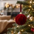 thumbnail image 5 of Red Christmas Ornaments,Christmas Tree Ornaments,Velvet Flocked Christmas Tree Ornaments,Shatterproof Plastic Hanging Balls Luxury Xmas Decor for Home Porch Party(Red-C 3.15*3.15*3.15in), 5 of 5