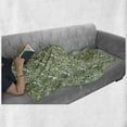 thumbnail image 6 of Vine Soft Flannel Fleece Throw Blanket, Botany Pattern with Creeper Leaves and Blooming Berries on Branches, Cozy Plush for Indoor and Outdoor Use, 50" x 70", Apple Green White, by Ambesonne, 6 of 6