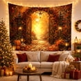 thumbnail image 3 of Autumn Woodland Gateway With Center Ornate Wrought Iron, Mystical Fantasy for Space Lovers, Galaxy Room Decor, Halloween Gift, Tapestry Wall Hanging for Bedroom and Dorm, 3 of 7