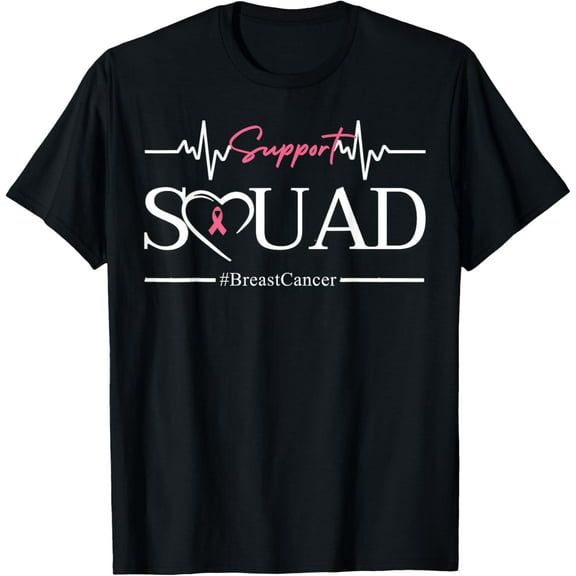 Support Breast Cancer Squad with Heart and Pink Ribbon Vintage Gifts T-shirt