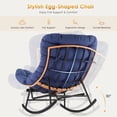 thumbnail image 4 of Indoor Oversized Papasan Rocker - Extendable Footrest & Detachable Cushion, 352lbs Sturdy Reading Lounge for Bedroom, 4 of 8