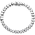 thumbnail image 3 of Enchanting Elegant Sleek Sterling Silver Rhodium-plated Polished Oval Bezel CZ 7.25 Inch Bracelet Luxe Inspired Classic, 3 of 3