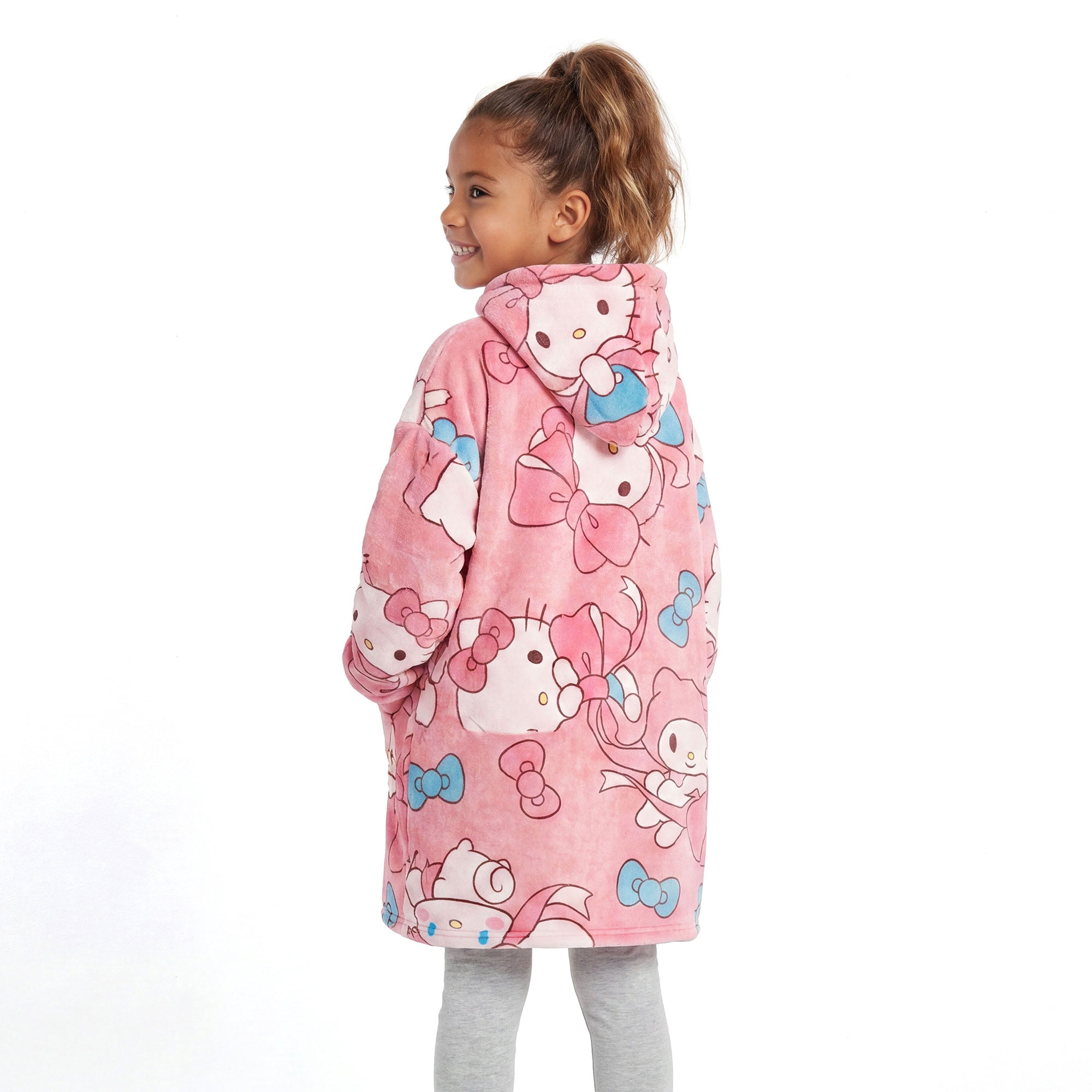 Girls Hello Kitty Cute Bows and Friends Wearable Blanket Hoodie