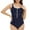 Bikini Tankini Coverup Swimsuits Navy on Clearance, variant on Ribbed One Piece Swimsuit Women Tie Side High Cut Bathing Suit Sexy Twist Front Push Up Monokini Swimwear