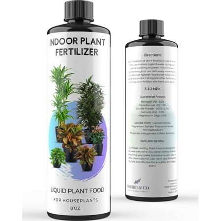 Indoor Plant Food | All Purpose House Plant Fertilizer | Liquid Concentrated Houseplant Fertilizers for Potted Plants and Planting Soil Full of Nutrients and Vitamins | 8oz Easy to Use by Orchid & (Best Nutrients For Soil)