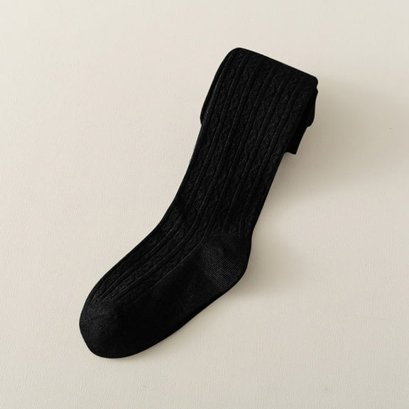 YUNLIUU Toddler Girls Cable Knit Leggings Cotton Solid Leggings Warm Thermal Stockings Pantyhose Winter Stocking Pants for Toddler Kids Girls 2-3 Years