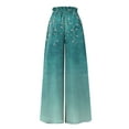 thumbnail image 5 of WTOBBY Women's Casual High Waisted Wide Leg Pants with Pockets Featuring Floral Print, Perfect for Everyday Comfort, Stylish Occasions and Effortless Summer Fashion ,Cyan XL, 5 of 5