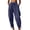Blue, variant on Women Cotton Linen Baggy Palazzo Harem Pants Drawstring Wide Leg Elastic Waist Beach Yoga Trousers Casual Lounge Pants 2026 Vacation Royal Blue L