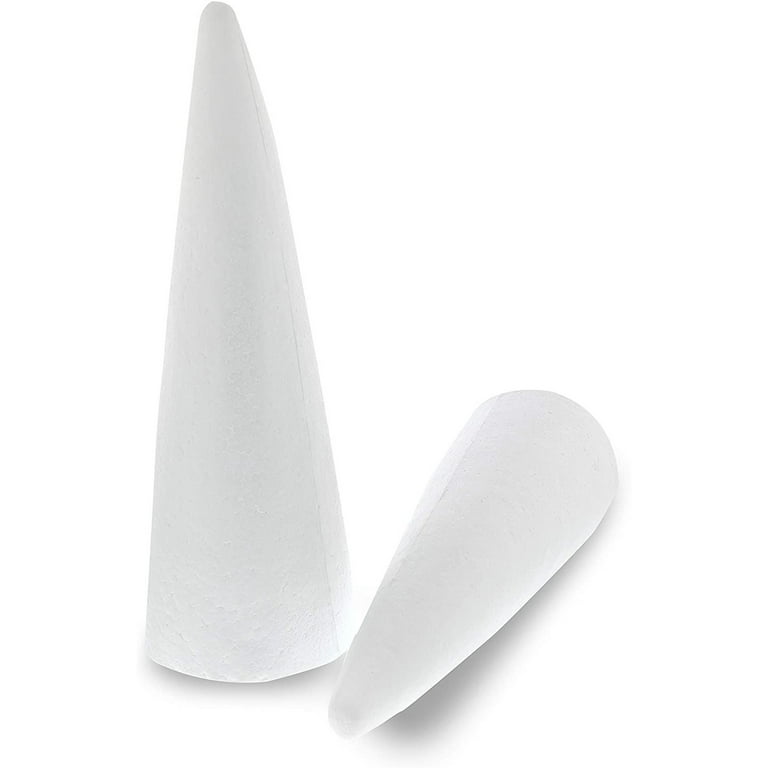 24 Pack Foam Cones for Crafts, DIY Art Projects, Handmade Gnomes, Trees,  Holiday Decorations (2 x 4 In, White)