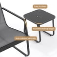 thumbnail image 5 of Patio Furniture Set, Aiho Outdoor Bistro Set with Glass Top Table, Textilene Patio Chairs Set for Poolside, Lawn, Gray, 5 of 9