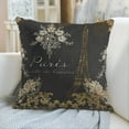 thumbnail image 2 of Throw Pillow Cover Black Vintage Paris City of Love Eiffel Tower Chalkboard Tan Antique Decorative Pillow Case Home Decor Square 20 x 20 Inch Pillowcase, 2 of 5