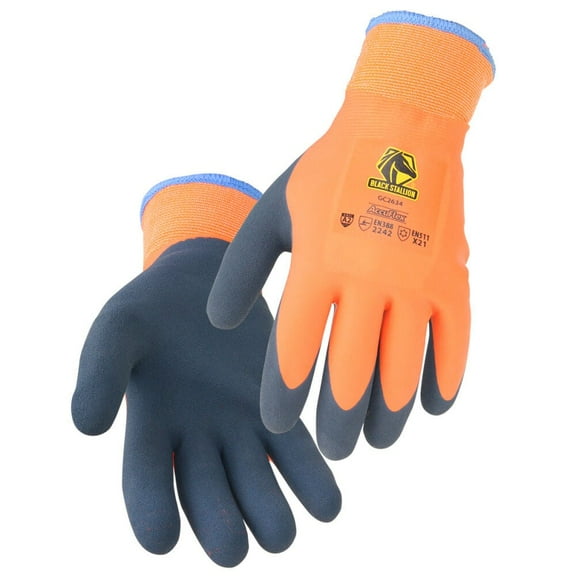 Black Stallion Gloves Winter Knit Orange 15 Gauge Poly Xl