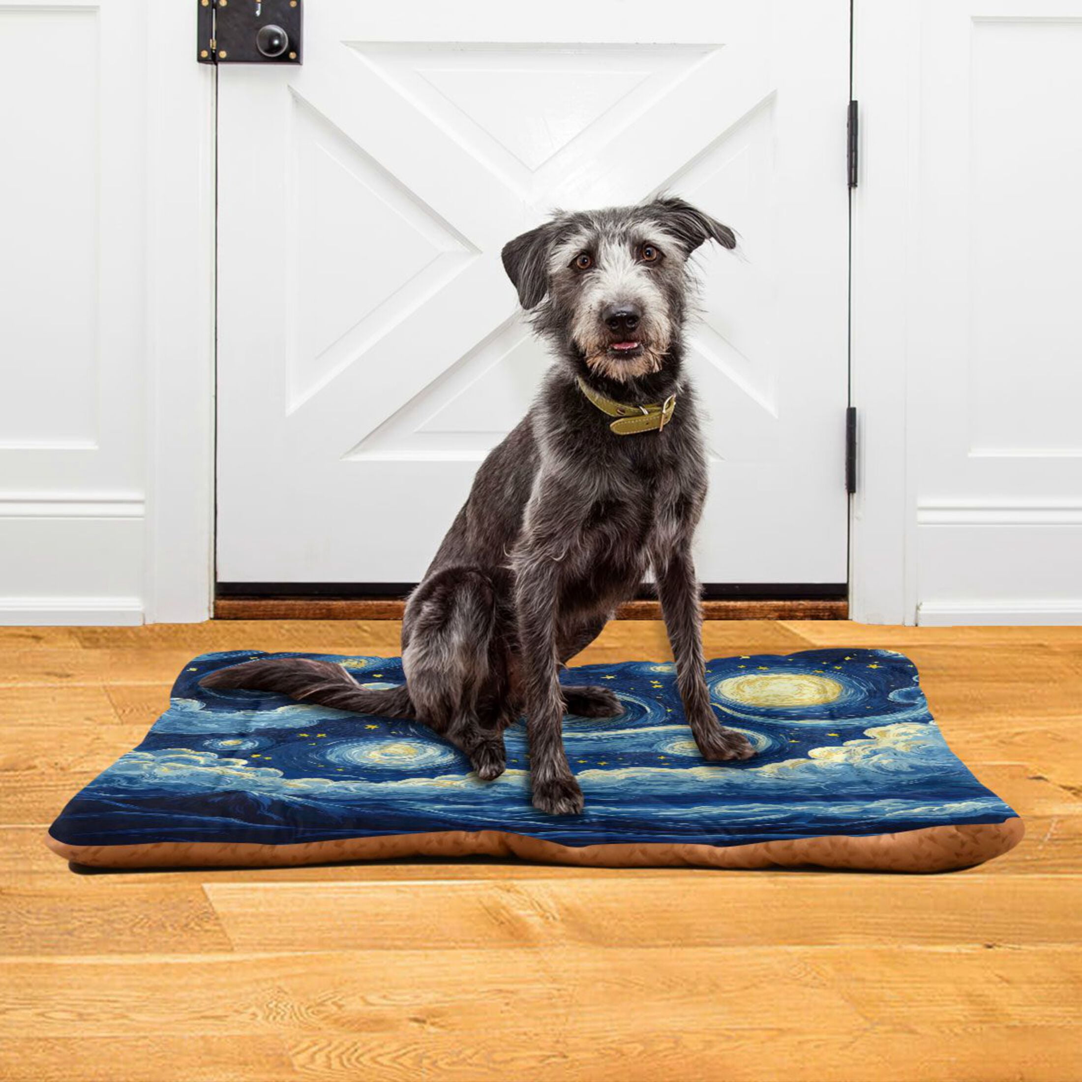 Qxltty Starry Night Ped Pad Wear-resistant and Hard to Bite Through Sleeping Pad for Small Medium Large Dogs Winter Pet Bed 36×24in