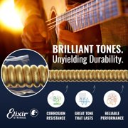 Elixir Strings - Acoustic Phosphor Bronze with NANOWEB Coating - Elixir Acoustic Guitar Strings - Light/Medium .012-.056 16077