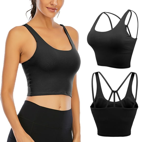 Women’s Sports Bra Wirefree Padded Medium Support Yoga Bras Gym Running Workout Tank Tops