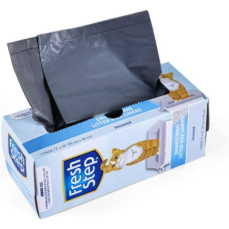 Fresh Step Drawstring Litter Box Liners Unscented Jumbo Size 36 x 19 - 7 Count