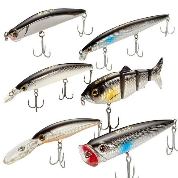 Dr.Fish Saltwater Fishing Lures Kit 5in Surf Fishing Sriper Lures Saltwater Minnow Lures Mustad Hooks Jerkbait Popper Plugs Inshore Offshore Ocen Fishing Mackerel Tarpon Barracuda