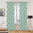 thumbnail image 2 of Kitchen Curtains 84 Inch Length 2 Panels, Green White Dandelion Grommets Window Treatment Curtain, Farmhouse Botanical Blossom Thermal Curtains Drapes for Living Room/Bathroom, 2 of 9