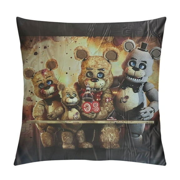 Sheronv Teddy Bears Graphic Decorative Throw Pillow Cover for Home Couch Living Room Bed Sofa - Short Plush Material - 1PC 12x12in