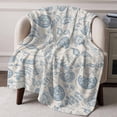 thumbnail image 3 of Throw Blanket for Couch Light Blue Pastoral Flowers Soft Fleece Flannel Blankets Cozy Lightweight Blanket for Home Sofa Living Room Farmhouse Floral Bed Throws 60" x 80", 3 of 9