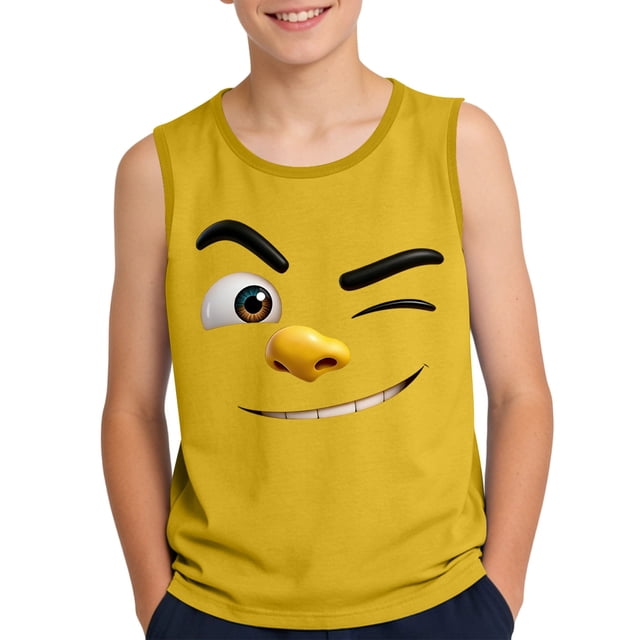 Camisola de Niños Pequeños 3-15 Años sin Mangas Tela Suave Impresión Gradiente para el Uso Casual Y Ocasiones Especiales