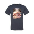 thumbnail image 2 of Wild Bobby, Flamingos in Summer on Beach, Animal Lover, Men Graphic Tees, Vintage Heather Navy, Large, 2 of 3