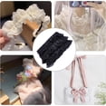 thumbnail image 5 of 11 Yards 2-Layer Satin Organza Lace Ribbon Pleated Lace Edge Trim 1-5/8 Inch Black Ruffle Chiffon Edging Trimmings Tulle Fabric for Cloth Applique Embellishment DIY Sewing Crafts Black, 5 of 9
