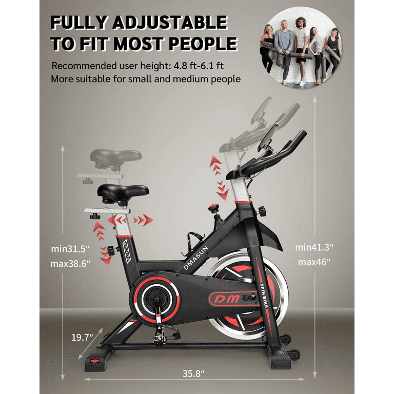 DMASUN Bicicleta estática de resistencia magnética, bicicleta estática de  interior para ciclismo, bicicleta de bicicleta con cómodo cojín de asiento,  visualización digital con pulso : : Deportes y Aire Libre