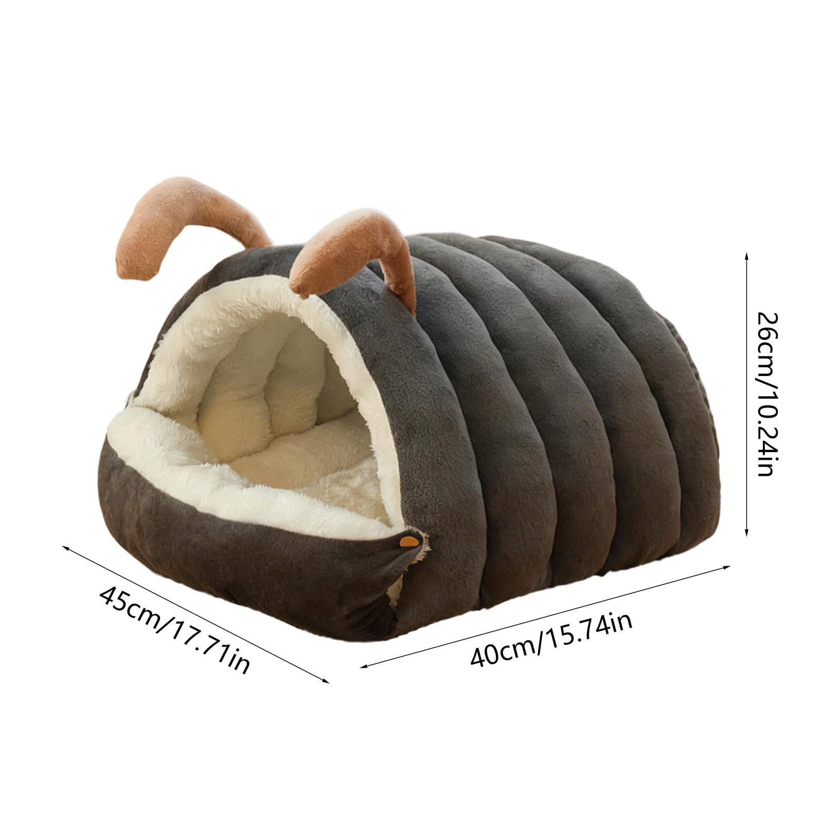 Winter-Warm Semi-Enclosed Cat Bed, Soft Foldable Removable Washable Pet Bed for Indoor Cats and Small Dogs, Plush Cuddler Snuggle Cave with Cushion, Cozy Sleeping Pod House for Kittens, Pets