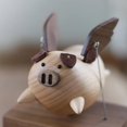 thumbnail image 2 of Wooden Flying Pig Music Box Ornament Hand-cranked Box Black Walnut, 2 of 7
