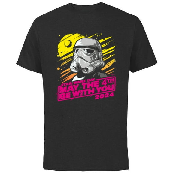 Star Wars Stormtrooper May the 4th Be With You 2024 - Short Sleeve Cotton T-Shirt for Adults - Customized-Black