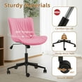 thumbnail image 4 of EROMMY Armless Office Chair, Small Armless Desk Chair with Wheels, Adjustable and Swivel, Pink, 4 of 7