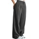 thumbnail image 2 of Pantalones Anchos y Holgados para Mujer, Estilo Palazzo Harén, Informales, A Rayas, con Cintura Elástica y Bolsillos Gris M, 2 of 7