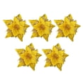 thumbnail image 2 of 5Pcs Artificial Christmas Flower Multi-layer Leaves No Odor Plastic Beautiful Garlands Simulation Flower for Office, 2 of 9