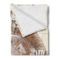 thumbnail image 2 of Nautical Soft Flannel Fleece Throw Blanket, Sea Captain the Leader Seaman Sketch Art Navigation Navy Classical Flying Bird, Cozy Plush for Indoor and Outdoor Use, 50" x 70", Brown Cream, by Ambesonne, 2 of 5