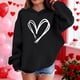 thumbnail image 3 of Sudadera con capucha y estampado de corazón de San Valentín, sudadera de manga larga para niños y niñas, chaqueta para niñas de talla mediana y grande., 3 of 7