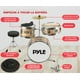 thumbnail image 4 of Set de Batería para Niños Premium Pyle, Kit para Principiantes Junior de 3 Piezas con Bombo de 13", Incluye Redoblante, Tom, Platillo, Trono Ajustable, Silenciadores y Baquetas, Natural, 4 of 7
