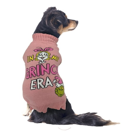 Dr. Seuss’ The Grinch! Holiday Pet Sweater for Cats & Dogs, Up to Snow Good, Red, Extra Small