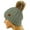 Natural Grey, variant on CC Brand Pom Thick Beanie Sherpa Lined Chunky Knit Stretch Women's Winter Hats Cap