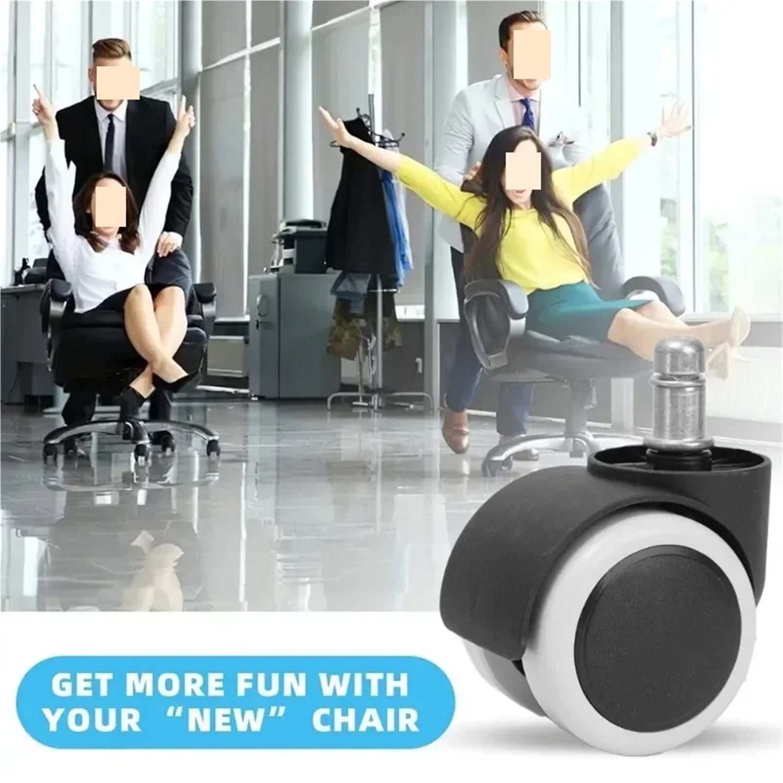 2/1PCS Chair Wheel Caster Replacement Soft Mute Desk Caster Wheels For Work Chair Heavy Duty Safe Rolling Office Chair Wheels ,Quiet and Smooth