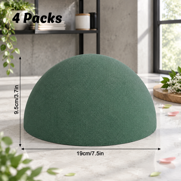 7.5 x 3.7 Inch Half Ball Floral Foam Blocks, Set of 4 for Fresh and ...