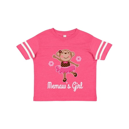 

Inktastic Memaw Girl Ballerina Monkey Gift Toddler Toddler Girl T-Shirt